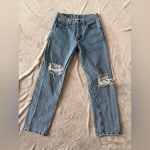 Wrangler Men's Distressed Blue Jeans